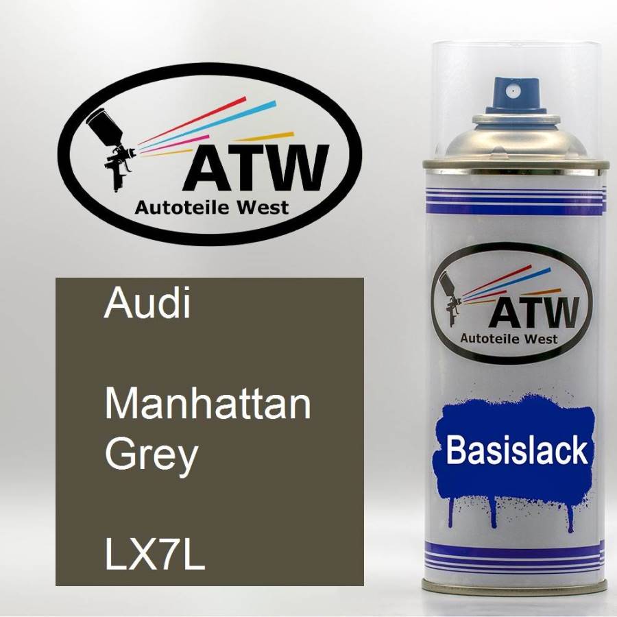 Audi, Manhattan Grey, LX7L: 400ml Sprühdose, von ATW Autoteile West.